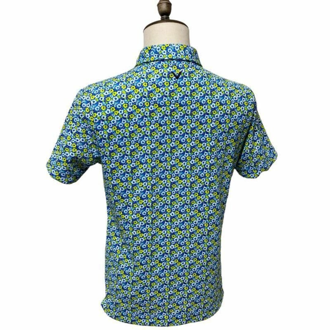 GOLFウェア】美品 Callaway 花柄プリント 共衿シャツ ポロシャツ - ウエア