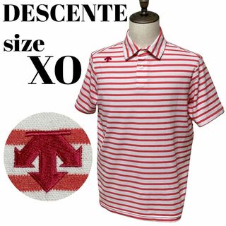 デサント(DESCENTE)の【GOLFウェア】DESCENTE ポロシャツ 半袖 ボーダー 刺繍 XOサイズ(ウエア)