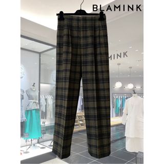 BLAMINK - BLAMINK チェック ウール パンツ 新品タグ付きの通販 by