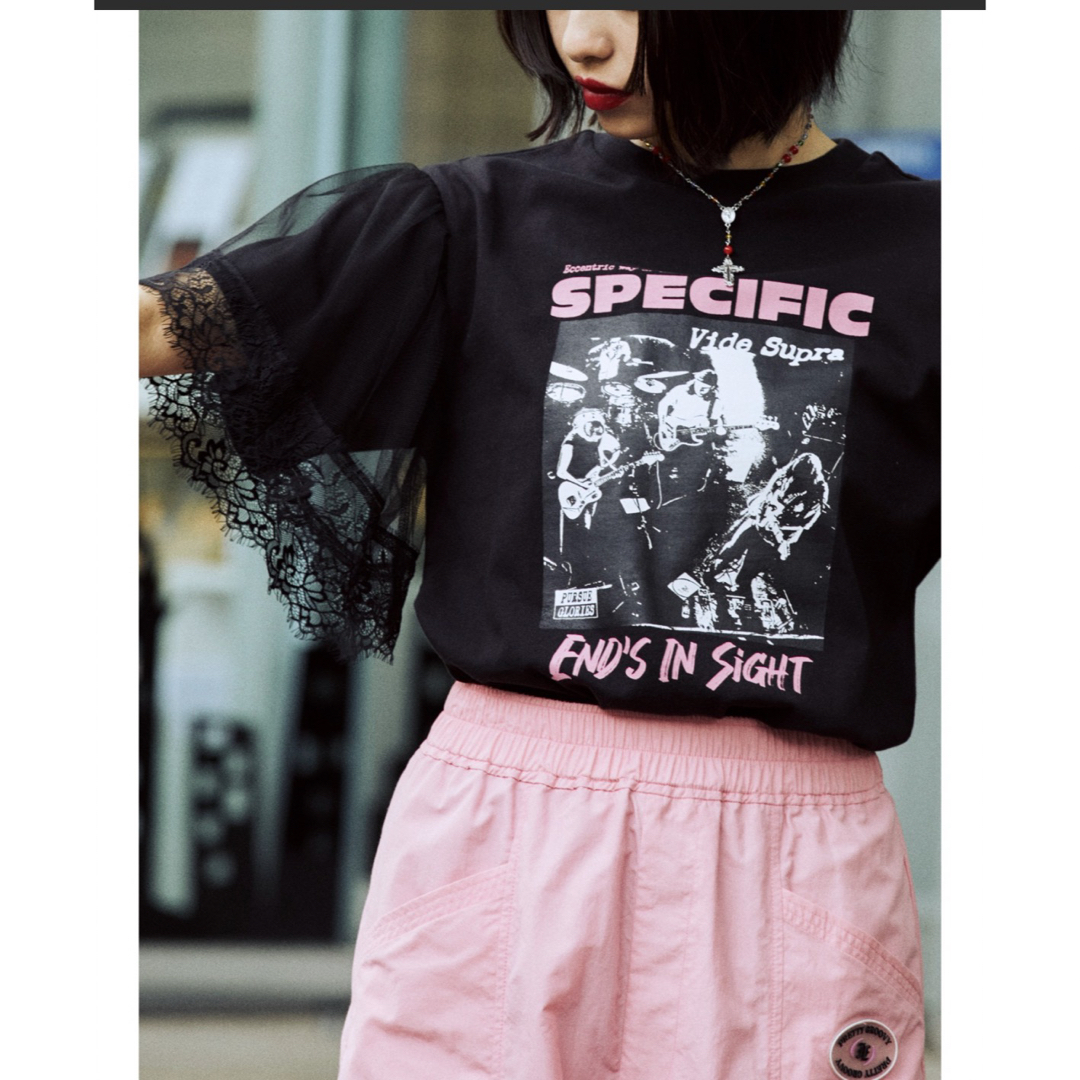 jouetie(ジュエティ)のjouetie ドッキングレースロックTシャツ レディースのトップス(Tシャツ(半袖/袖なし))の商品写真