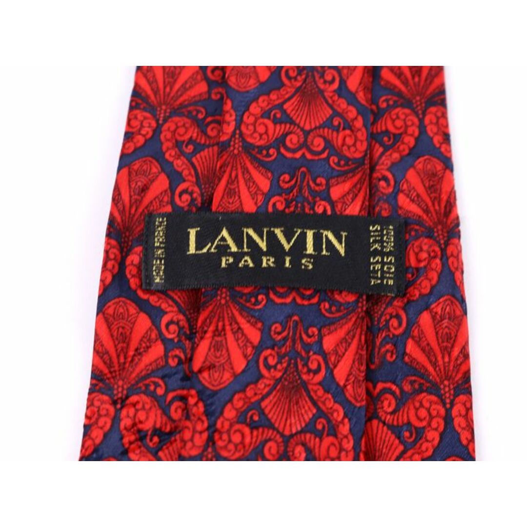 LANVIN(ランバン)のランバン ブランドネクタイ 総柄 シルク フランス製 メンズ レッド LANVIN メンズのファッション小物(ネクタイ)の商品写真