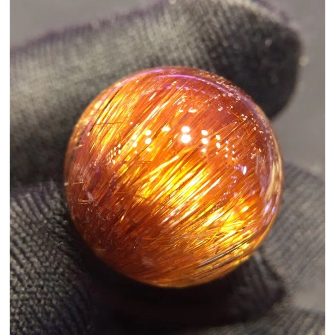 ルチルクォーツ天然銅色ゴールドルチルクオーツ 丸玉 18mm - ビーズ ルチルクォーツ天然銅色ゴールドルチルクオーツ 丸玉 18mm - ビーズ