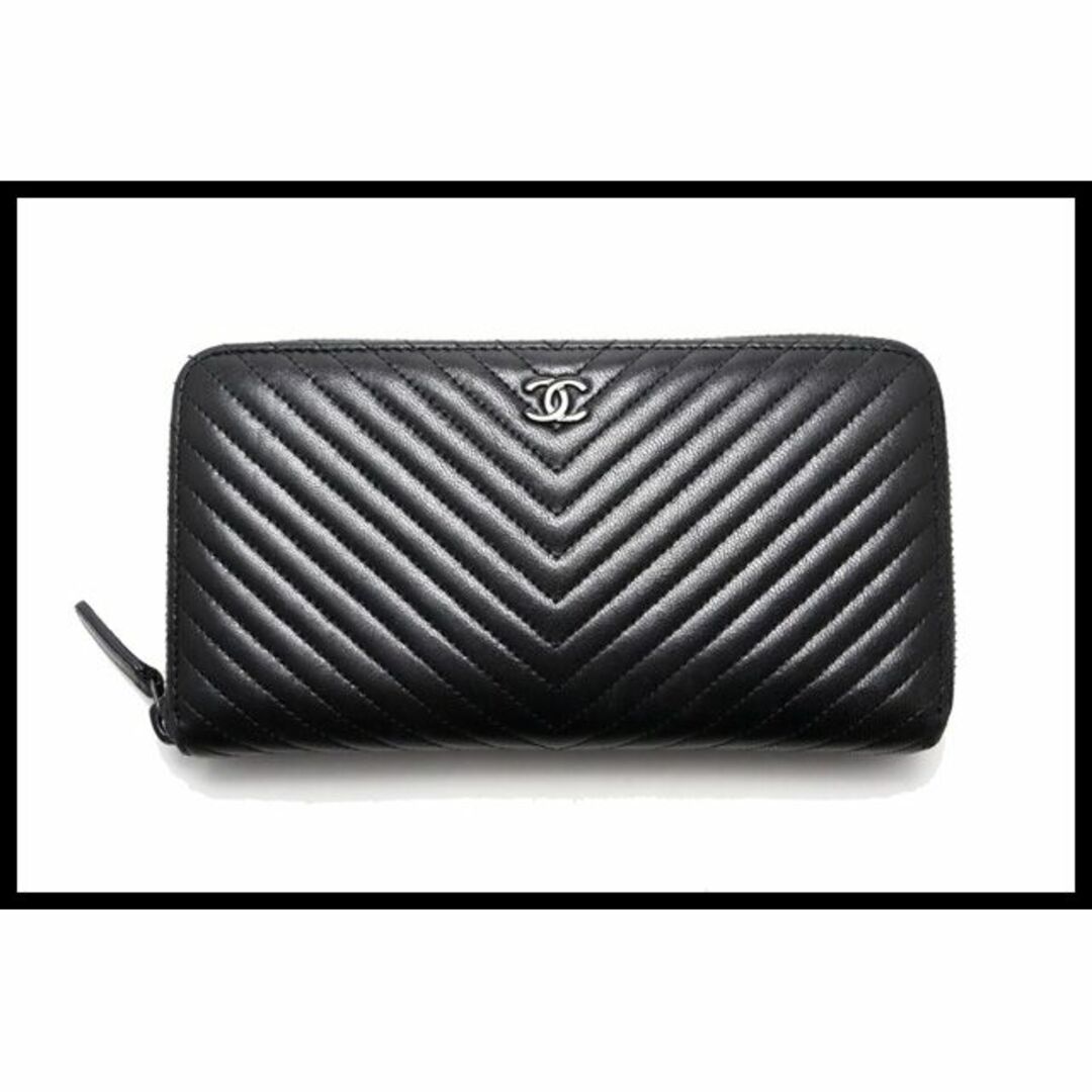 CHANEL 22番台 シェブロン Vステッチ 長財布■08hk1057-7