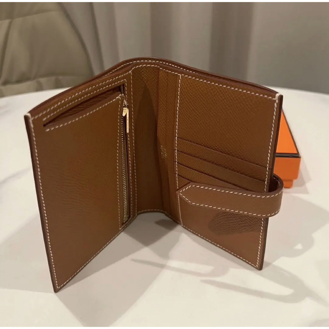 HERMES　エルメス　べアンコンパクト　二つ折り財布　ゴールド