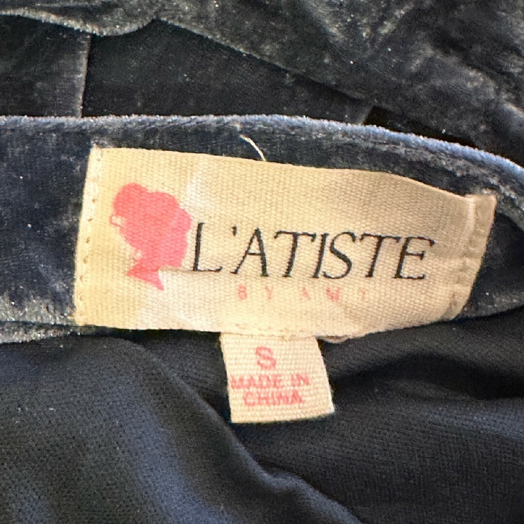 L'ATISTE BY AMY　ドレス　ワンピース　ベロア　ブルー レディースのワンピース(その他)の商品写真