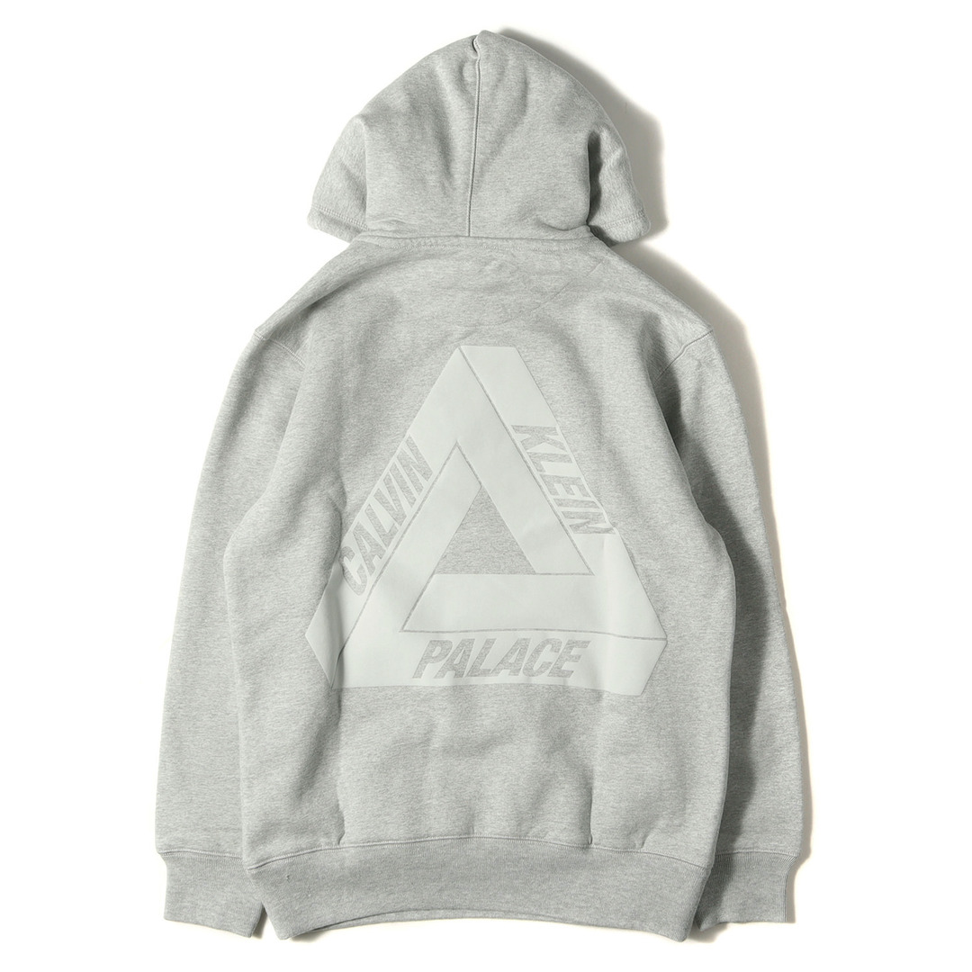 PALACE パレス パーカー Calvin Klein カルバンクライン コラボロゴ スウェット パーカー HOODED SWEATSHIRT 22SS フーディー プルオーバー 裏起毛 グレー S トップス スウェットシャツ コラボ【メンズ】