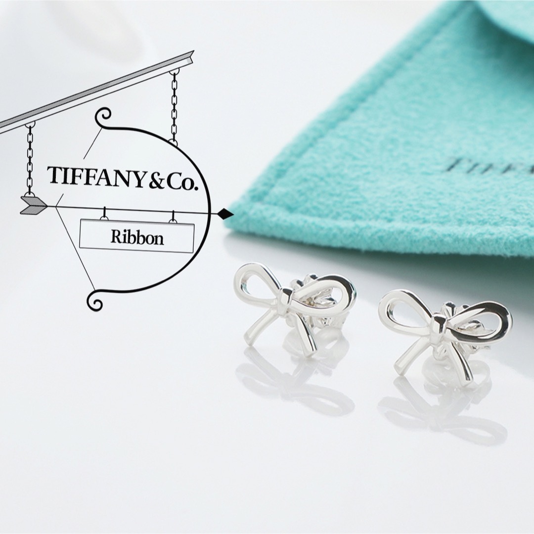 美品 TIFFANY&Co. ティファニー リボンモチーフ 925 ピアス | フリマアプリ ラクマ