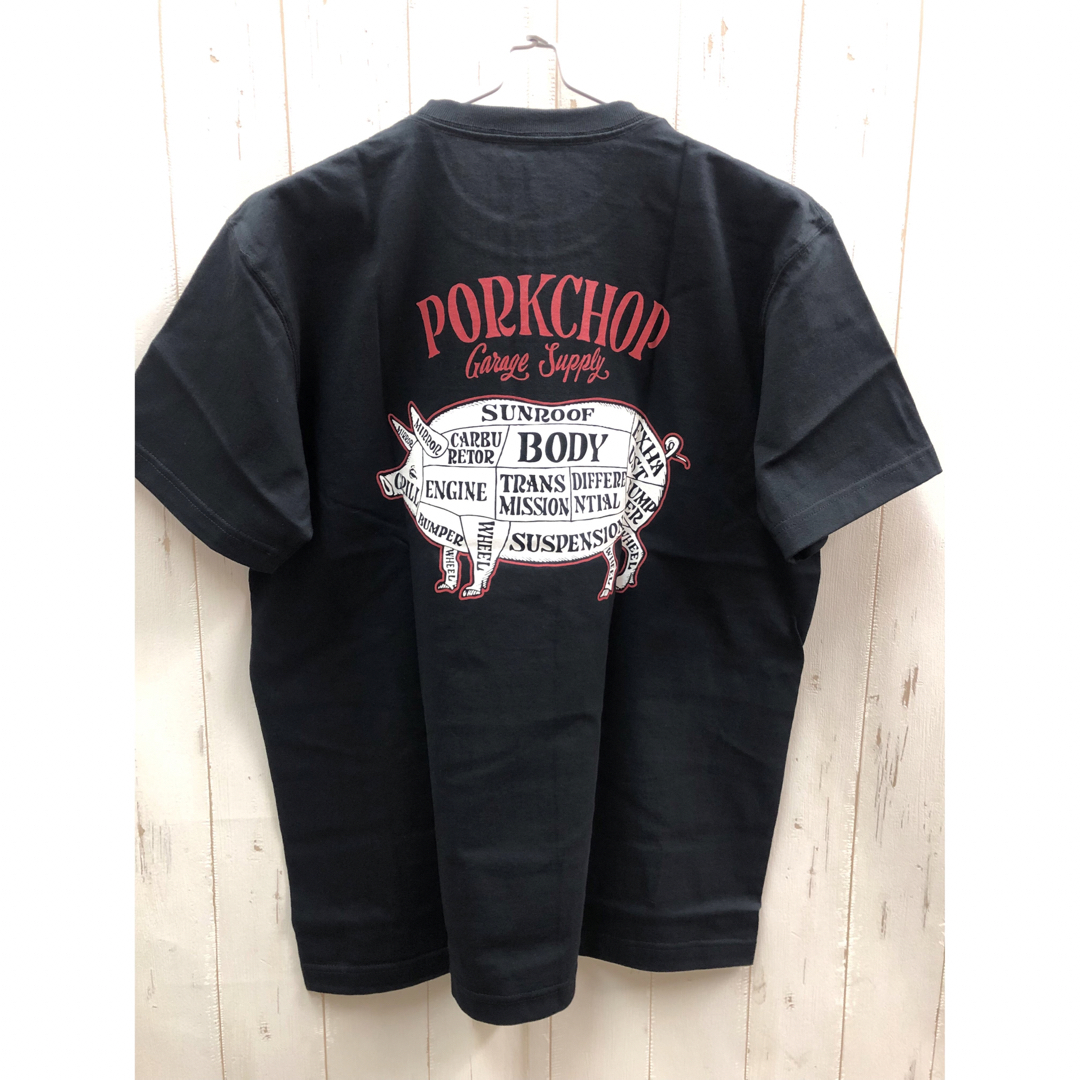 PORKCHOP ポークチョップ PORK BACK S/S TEE 黒-hybridautomotive.com