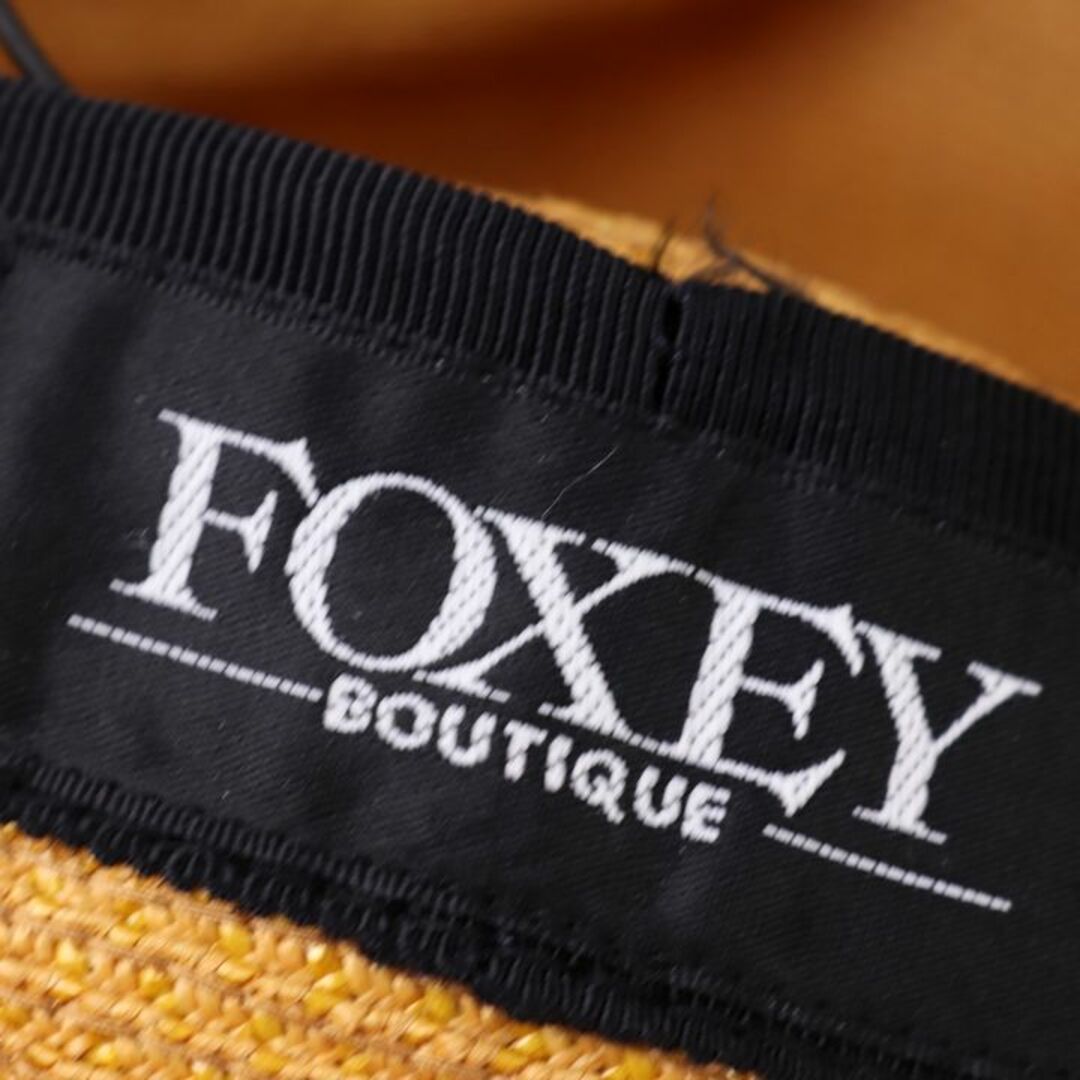 FOXEY - フォクシー 麦わら帽子 リボン ストローハット ブランド 帽子