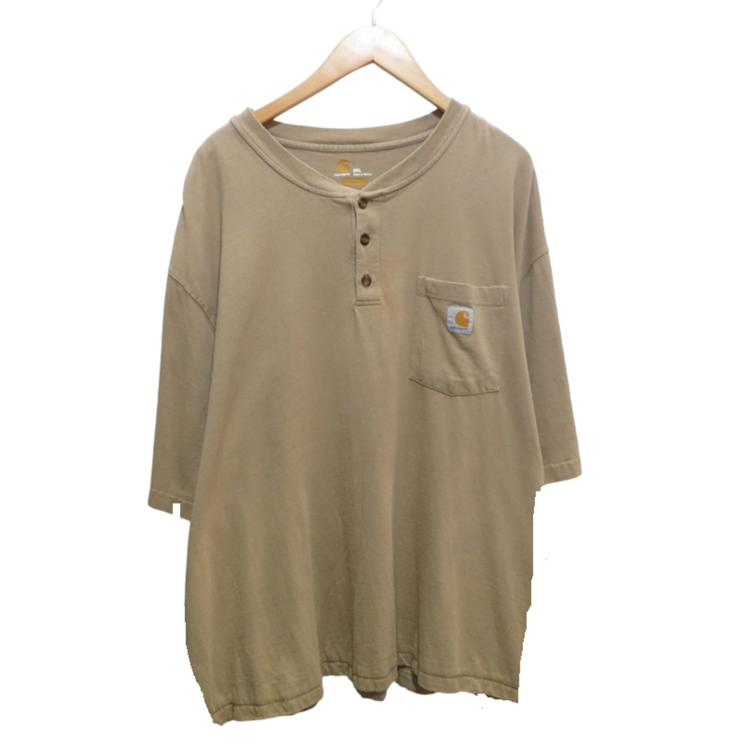 carhartt(カーハート)のCARHARTT S/S HENRY NECK TEE BEIGE メンズのトップス(Tシャツ/カットソー(半袖/袖なし))の商品写真