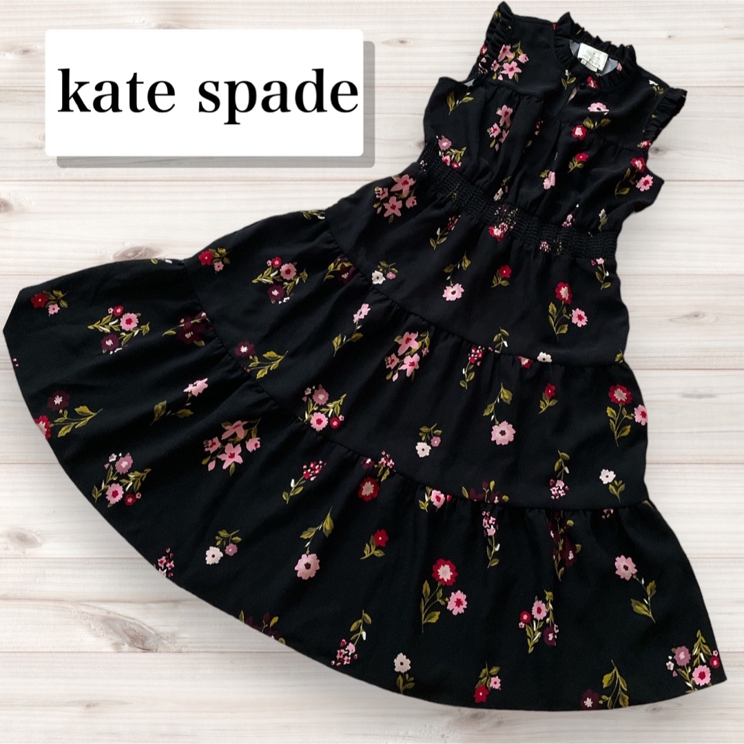 kate spade ケイトスペード ワンピース 花柄 ブラックワンピース