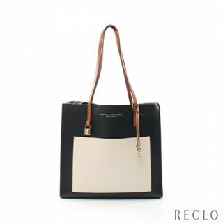 マークジェイコブス(MARC JACOBS)のGRIND COLORBLOCK TOTE BAG グラインド ショルダーバッグ トートバッグ レザー ブラック アイボリー ブラウン(トートバッグ)