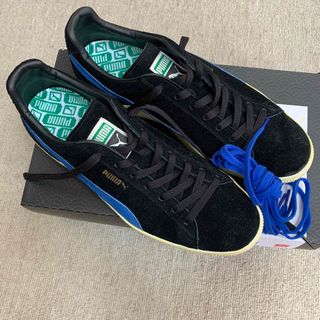 プーマ(PUMA)のPUMA Suede VTG 日本製 黒×青 US12 アトモス別注 超美品(スニーカー)