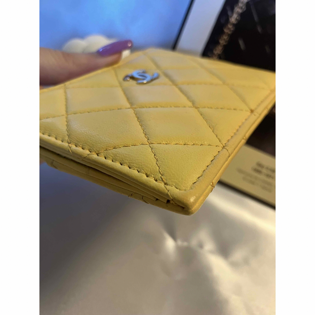 シャネル カードケース マトラッセ ココマーク ラムスキン CHANEL 財布 コインケース フェイクパール 白