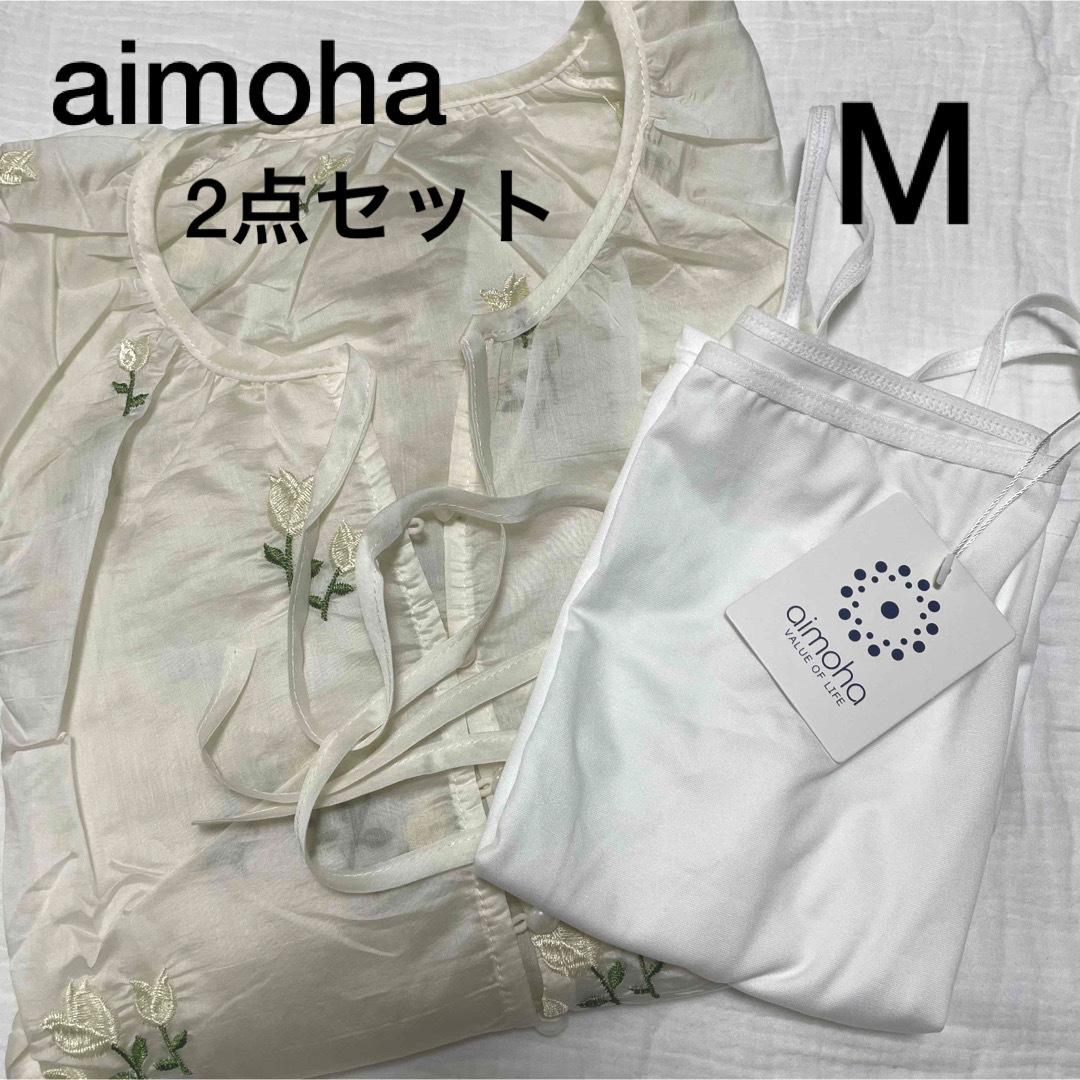 aimoha(アイモハ)のaimoha シアーブラウス 花柄 刺繍 韓国 M レディースのトップス(シャツ/ブラウス(長袖/七分))の商品写真