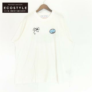 オフホワイト(OFF-WHITE)のオフホワイト ホワイト バックプリントオーバーサイズTシャツ M(その他)