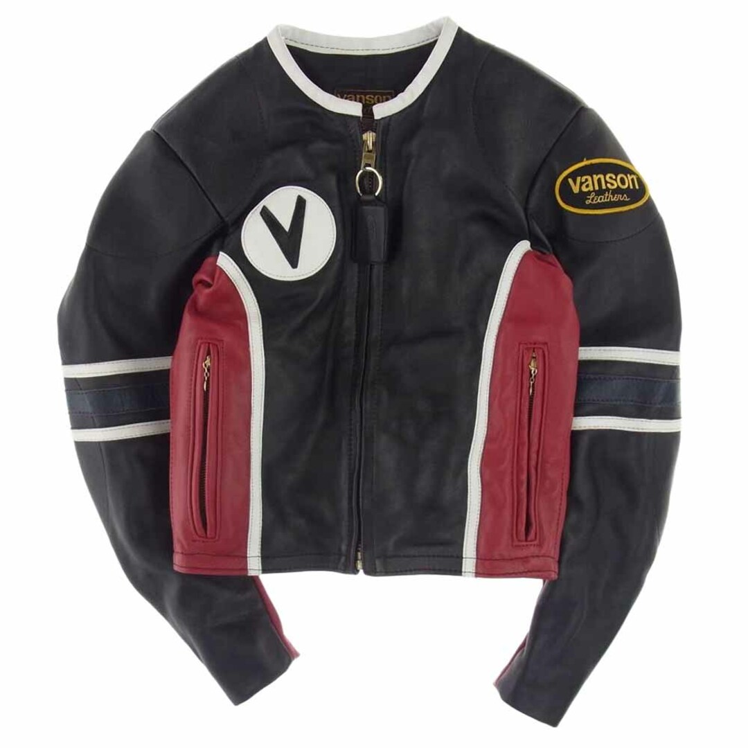 VANSON(バンソン)のVANSON バンソン ジャケット USA製 ショート シングル ライダース ジャケット ブラック系 36【中古】 メンズのジャケット/アウター(その他)の商品写真