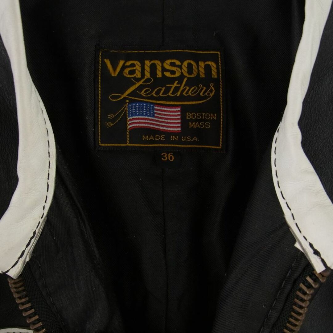 VANSON(バンソン)のVANSON バンソン ジャケット USA製 ショート シングル ライダース ジャケット ブラック系 36【中古】 メンズのジャケット/アウター(その他)の商品写真