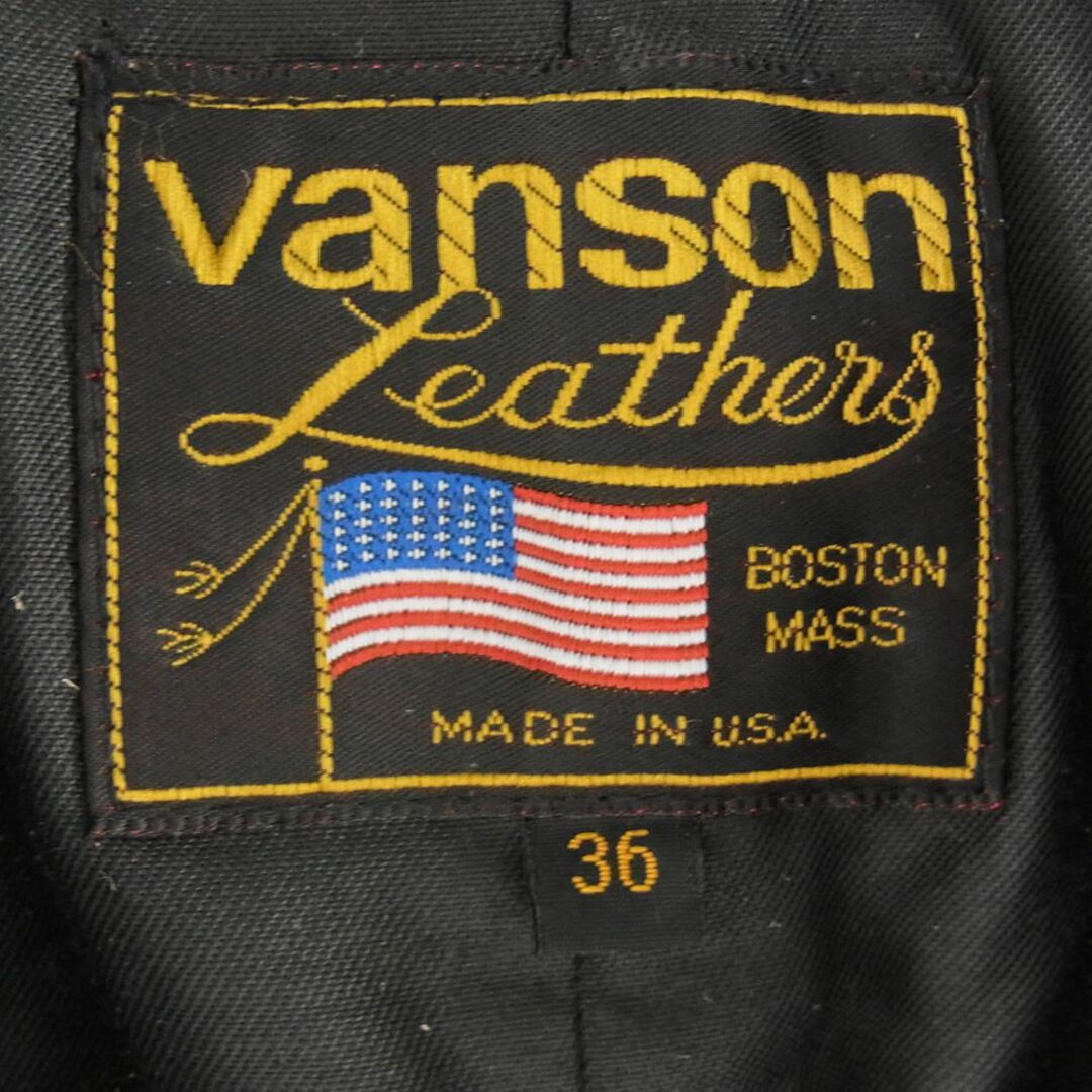 VANSON(バンソン)のVANSON バンソン ジャケット USA製 ショート シングル ライダース ジャケット ブラック系 36【中古】 メンズのジャケット/アウター(その他)の商品写真