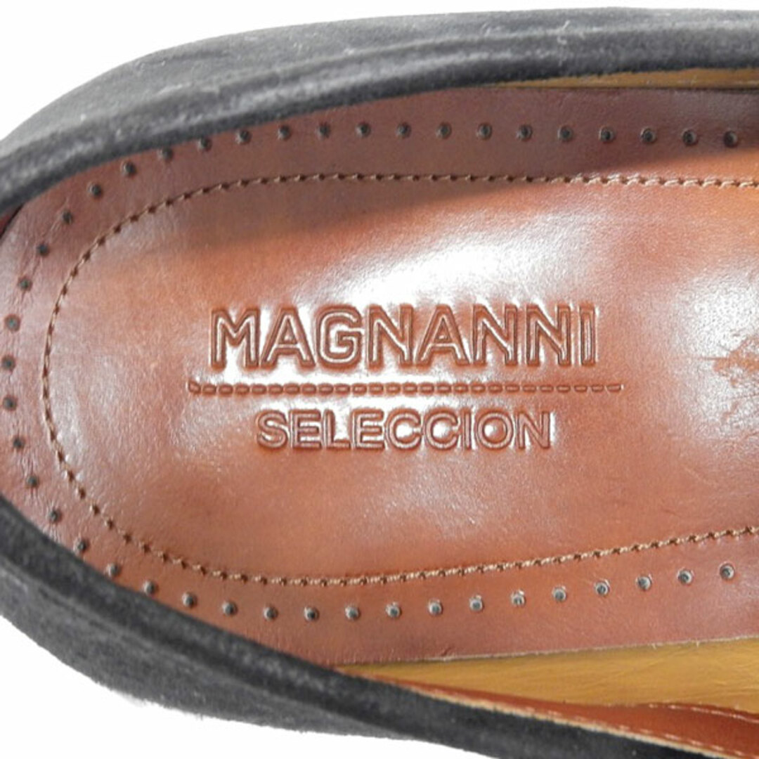 マグナーニ MAGNANNI スエード コインローファー メンズ ブラック size40 Y01944