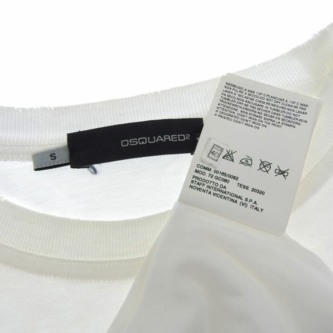 DSQUARED2(ディースクエアード)のディースクエアード Dsquared2 コットン 双子 乗馬 ロングTシャツ ダメージ加工 長袖 ホワイト sizeS Y02125 レディースのトップス(Tシャツ(長袖/七分))の商品写真