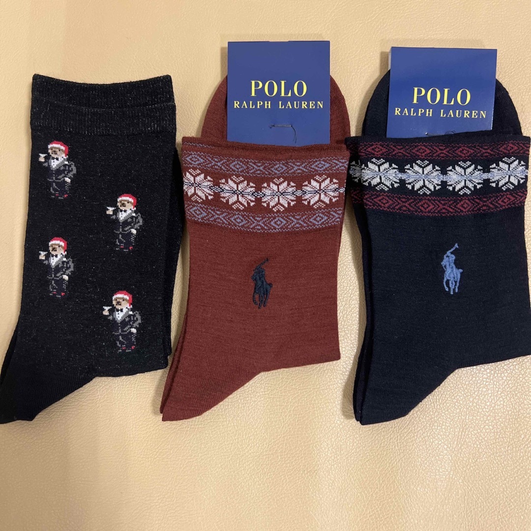 POLO RALPH LAUREN(ポロラルフローレン)のモモ様専用　新品　女性ポロラルフローレン　ソックス3足組 レディースのレッグウェア(ソックス)の商品写真