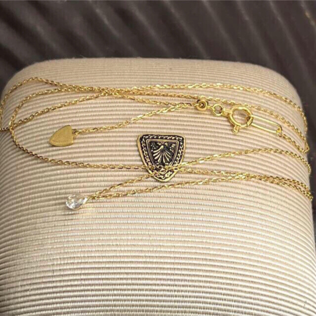 agete アガット ペアシェイプダイヤネックレス K18 0.1ct - ネックレス