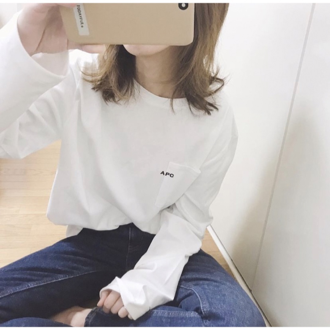 A.P.C ア－ペ－セ－ 刺繍入りポケット付長袖Tシャツ ロンT 新品未使用ユニセックス