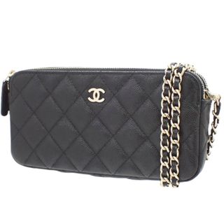 シャネル(CHANEL)のシャネル長財布 ココマーク チェーンウォレット キャビアスキン ブラック黒 40802066183(財布)