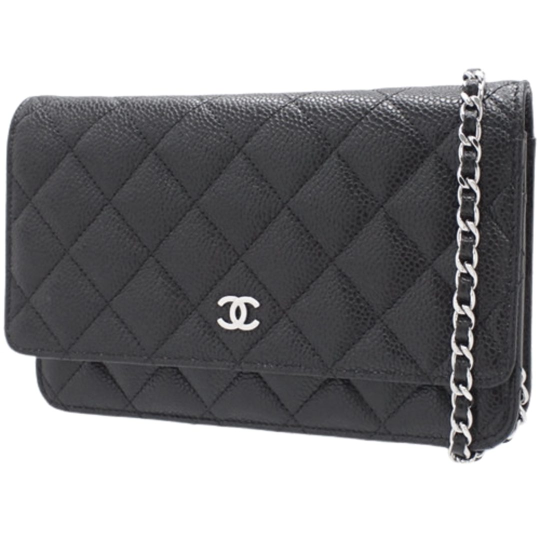 CHANEL(シャネル)のシャネル長財布 ココマーク チェーン ウォレット キャビアスキン ブラック黒 40802066177 レディースのファッション小物(財布)の商品写真