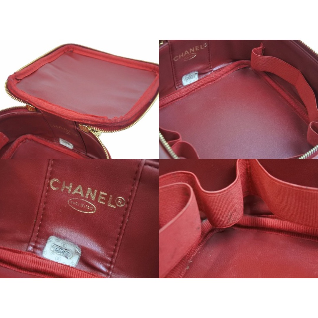 CHANEL(シャネル)のCHANEL シャネル デカココ ヴァニティ バッグ 4番台 レッド ココマーク ロゴ キャビアスキン ハンドバッグ 美品 中古 53661 レディースのバッグ(その他)の商品写真