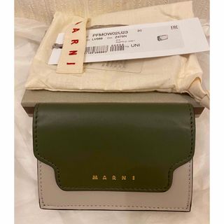 マルニ(Marni)のマルニ MARNI 三つ折り財布  トリフォールドウォレット カーキ　ホワイト(財布)