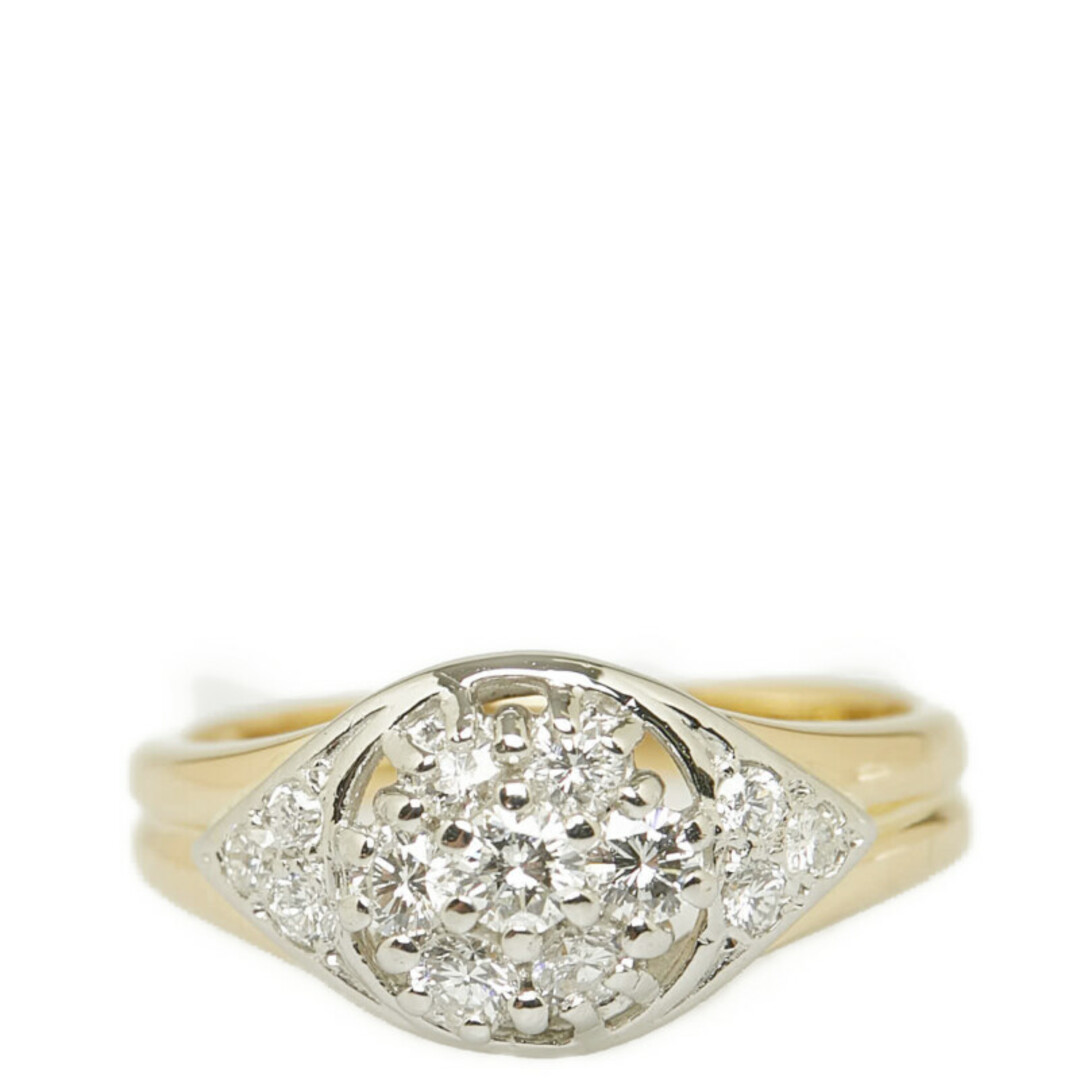 美品 K18 ゴールド Pt900 プラチナ リング 指輪 ダイヤ 0.75ct 【1