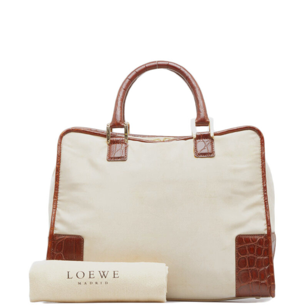 ロエベ アマソナ クロコ型押し ハンドバッグ ミニボストンバッグ レザー Nyron レディース LOEWE 【219-15624】