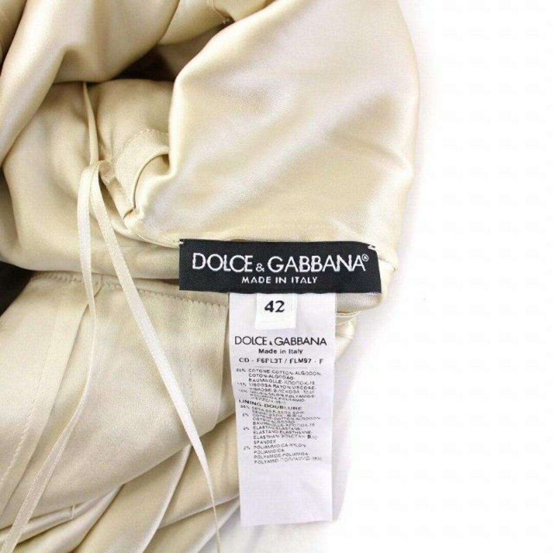 DOLCE&GABBANA(ドルチェアンドガッバーナ)のドルチェ&ガッバーナ ドルガバ レースワンピース 七分袖 ロング 42 ベージュ レディースのワンピース(ロングワンピース/マキシワンピース)の商品写真