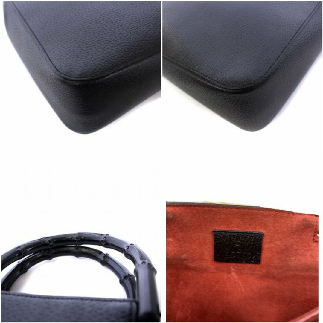 Gucci - グッチ GUCCI バンブー トートバッグ ハンドバッグ レザー 黒