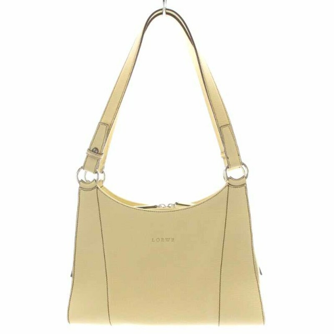 ロエベ LOEWE ハンドバッグ レザー ロゴ ベージュ