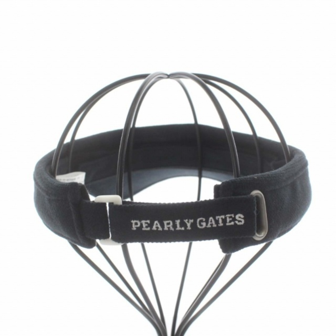 PEARLY GATES(パーリーゲイツ)のパーリーゲイツ PEARLY GATES サンバイザー 帽子 ロゴ FR 紺 レディースの帽子(その他)の商品写真