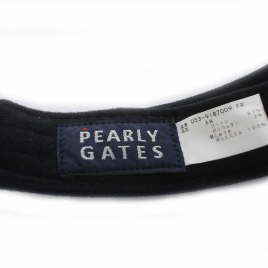 PEARLY GATES(パーリーゲイツ)のパーリーゲイツ PEARLY GATES サンバイザー 帽子 ロゴ FR 紺 レディースの帽子(その他)の商品写真