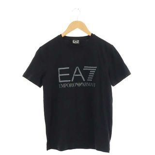 エンポリオアルマーニ(Emporio Armani)のエンポリオアルマーニ Tシャツ カットソー 半袖 ロゴ 刺繍 S 黒 グレー(Tシャツ/カットソー(半袖/袖なし))