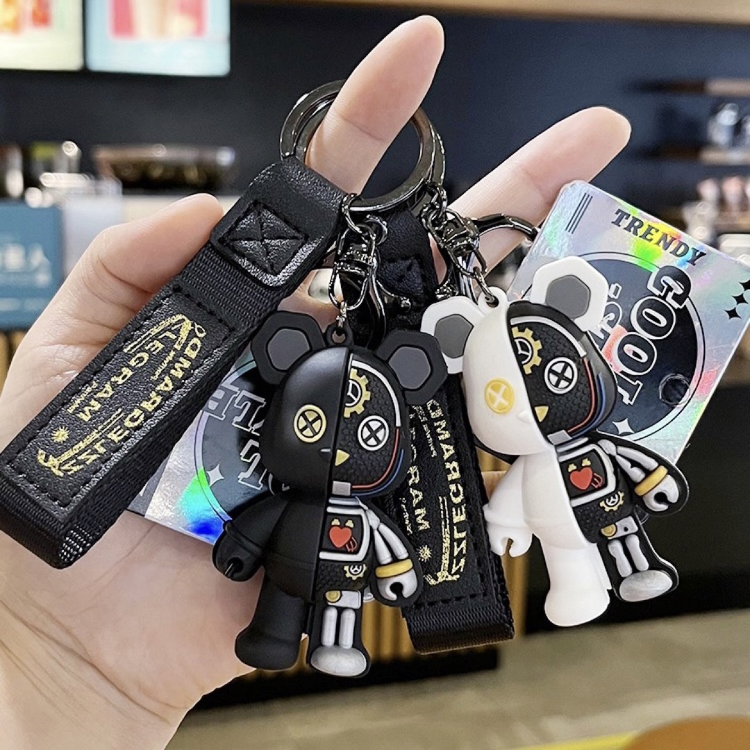 ベアブリックキーホルダー ロボット ストラップ付きキーリング ベアブリックキーホルダー ロボット ストラップ付きキーリング