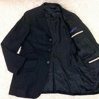 ☆PaulSmith テーラードジャケット 黒 メンズ L ストライプ柄美品