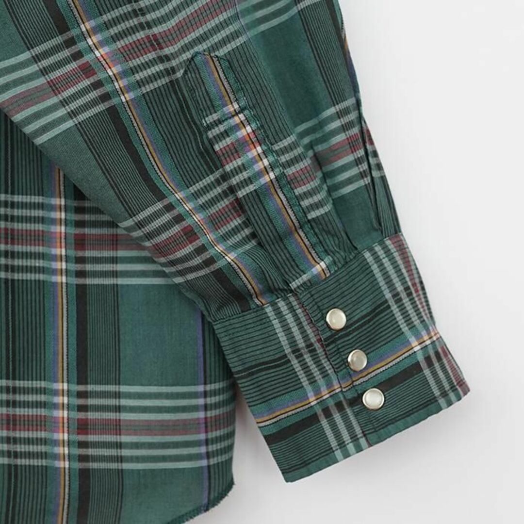 wrangler ラングラー チェックシャツ Wポケット ウェスタン XL 緑