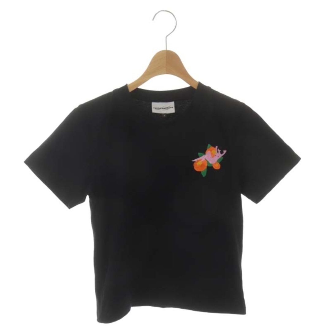 カルネボレンテ コットン刺繍Tシャツ カットソー 半袖 1 黒 ブラック