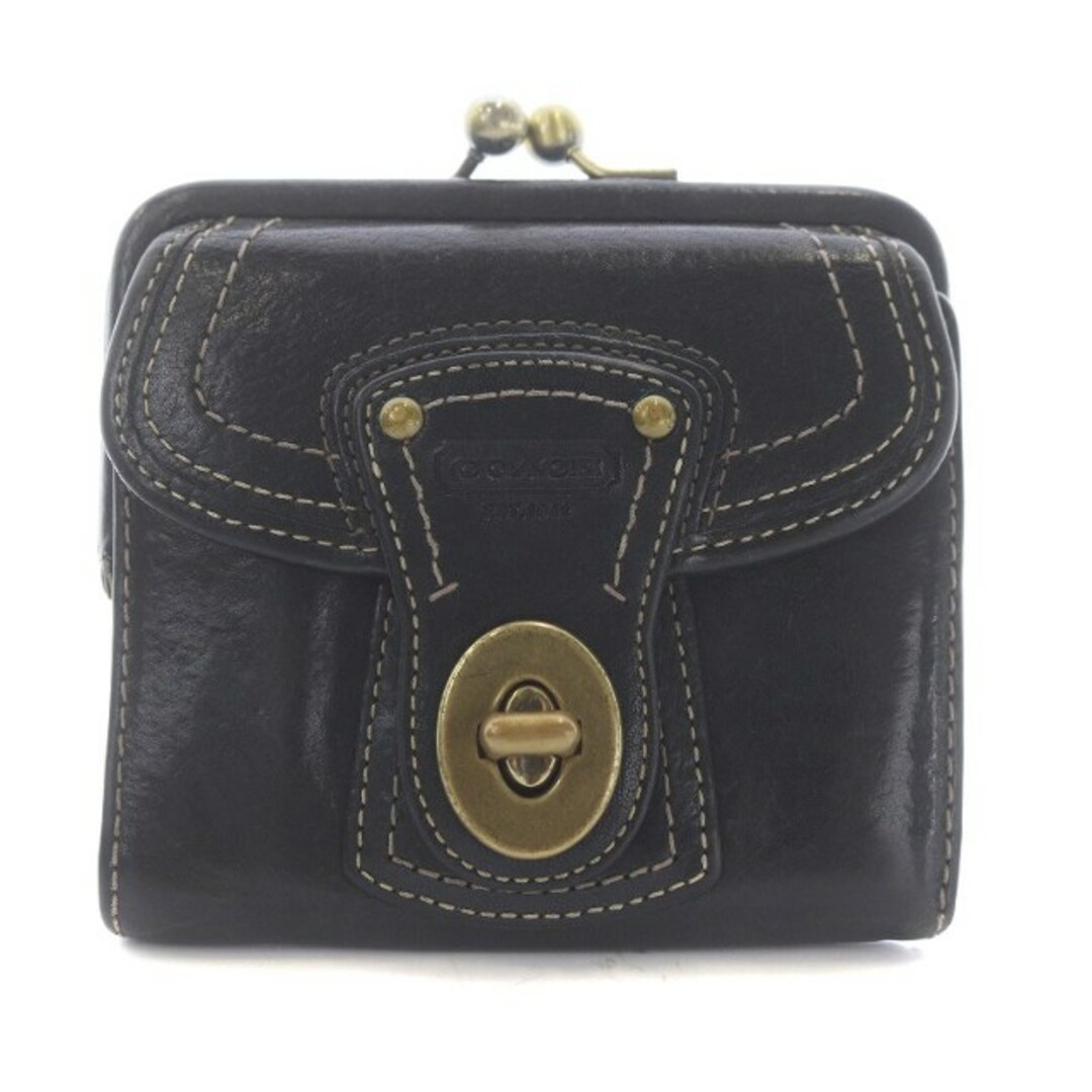 COACH - コーチ COACH 二つ折り財布 コンパクトウォレット がま口 ロゴ