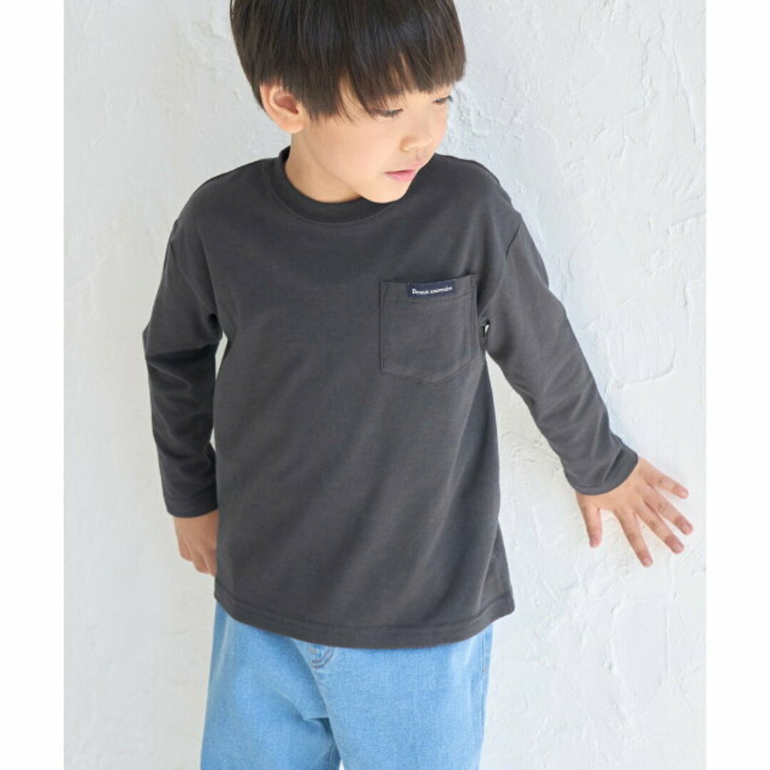 Rope' Picnic(ロペピクニック)の【チャコール（06）】【BOYS】迷路プリントロングTシャツ キッズ/ベビー/マタニティのキッズ服女の子用(90cm~)(Tシャツ/カットソー)の商品写真