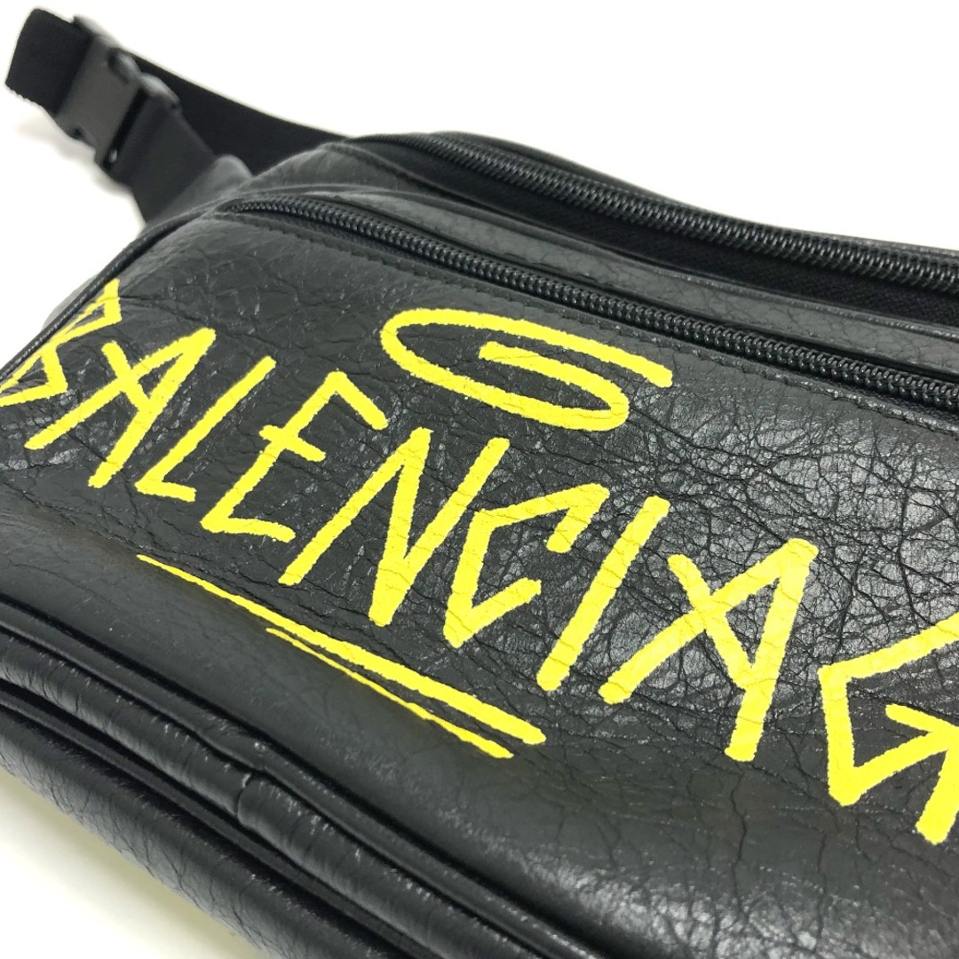 バレンシアガ BALENCIAGA エクスプローラー 529550 グラフィティ ボディバッグ ウエストバッグ レザー ブラック