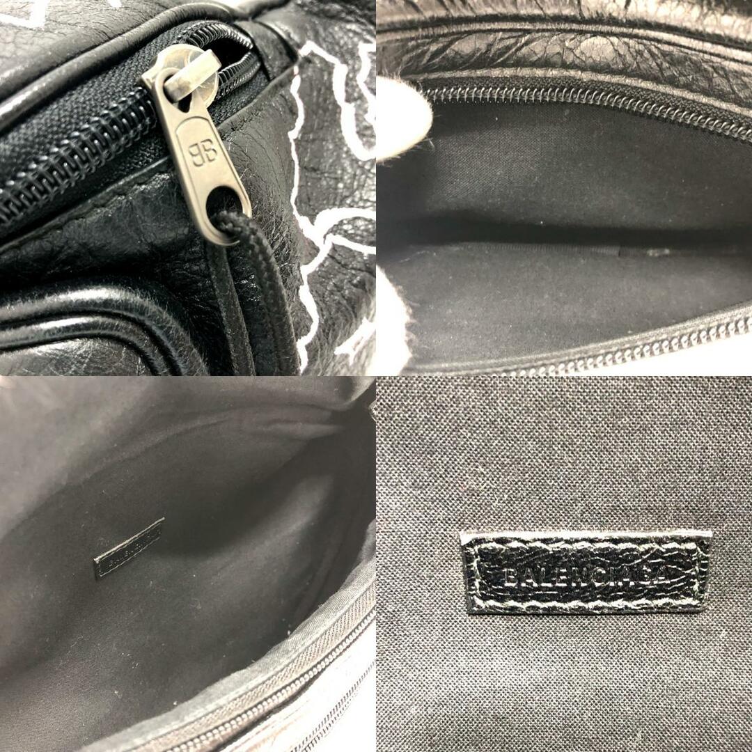 バレンシアガ BALENCIAGA エクスプローラー 529550 グラフィティ ボディバッグ ウエストバッグ レザー ブラック