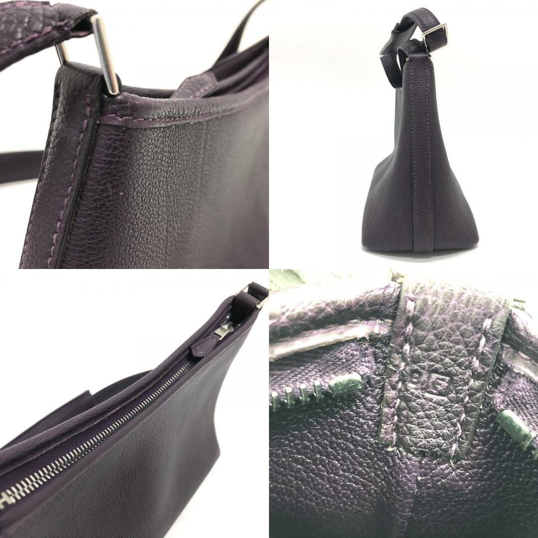 エルメス HERMES ベルランゴ PM ワンショルダー ショルダーバッグ レザー □F刻 レザン パープル 7