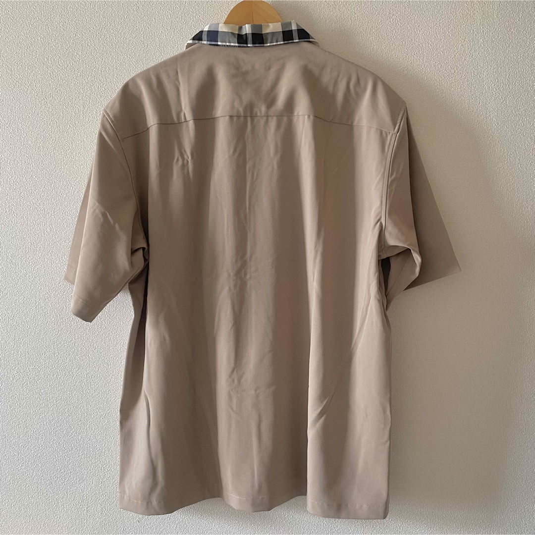 Ciaopanic(チャオパニック)のチャオパニック メンズ チェック襟切り替えシャツ ベージュ L タグ付き メンズのトップス(シャツ)の商品写真